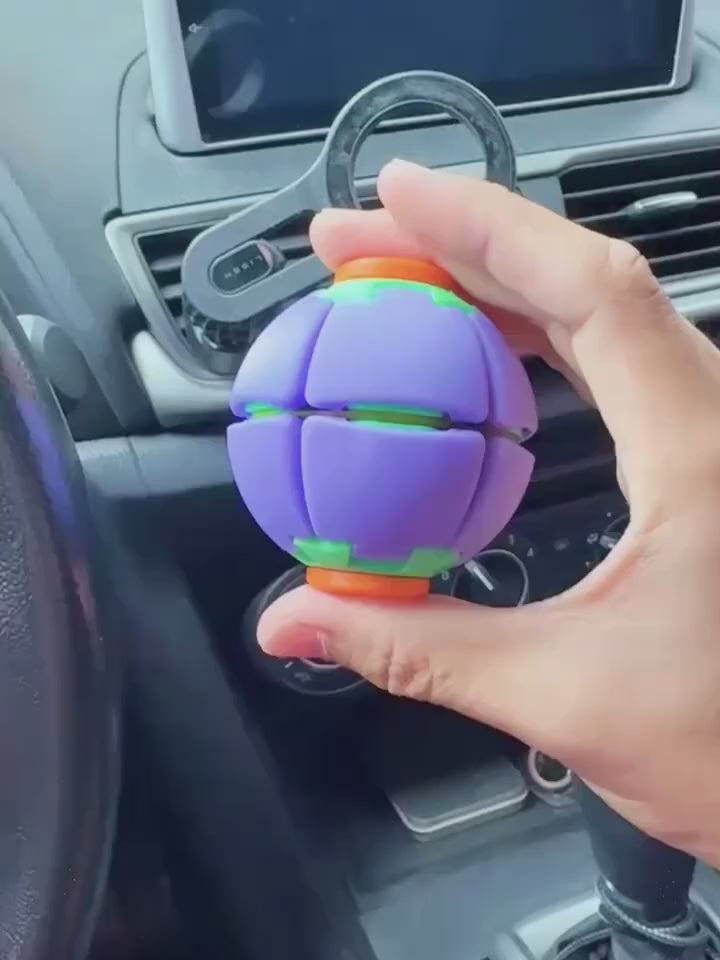 Rotatable 3D Printed Fidget Spinner Ball Push Pop Finger Gyro Sphere Hard Plastic Stress Relief Sensory Desk Toy (Random Color)